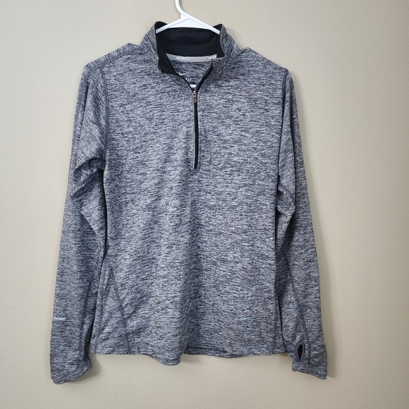 Nike size M Dri fit gray 1/4 zip running top jacket lightweight.  Thumb holes - Picture 1 of 13